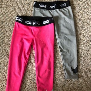 Pink and gray Nike dri-fit athletic leggings 4 / XS